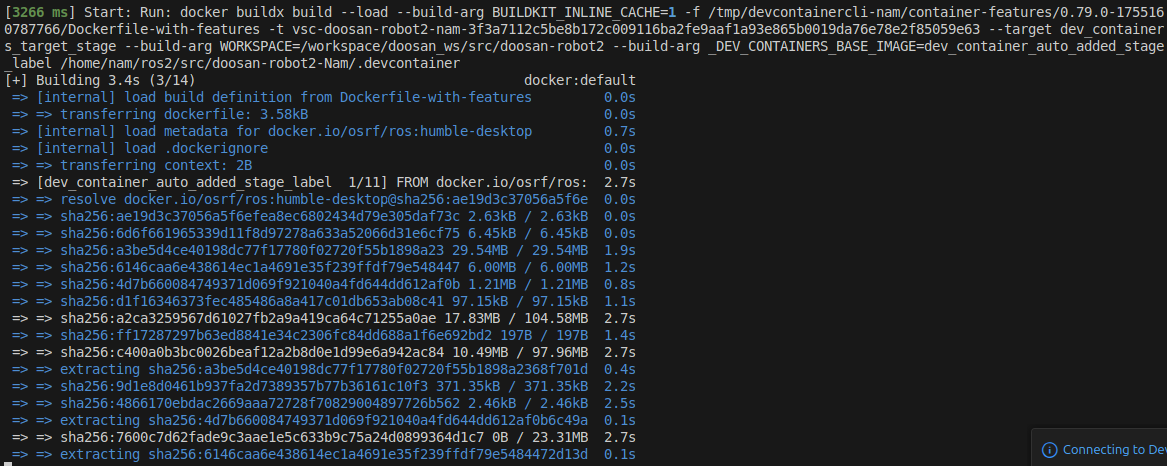 Building dev container